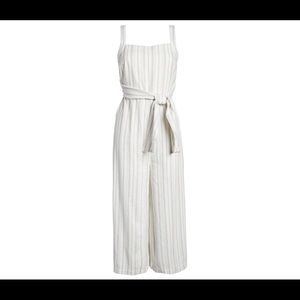 Stripe tie front jumpsuit